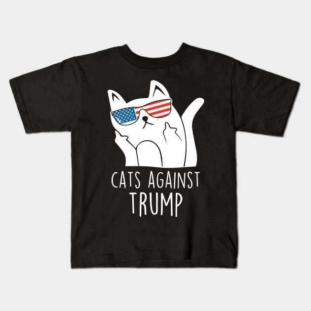 Protest Cat: Cats Against Trump Funny Gift Kids T-Shirt by cotevalentine